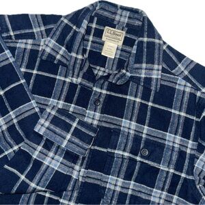 LL L.L Bean Men flannel Chamois button Traditional Fit Item 277982 Sz M-TALL